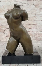 100% Nude Bronze Vintage Reproduction Sculpture "Torso of a Woman" by A. Maillol