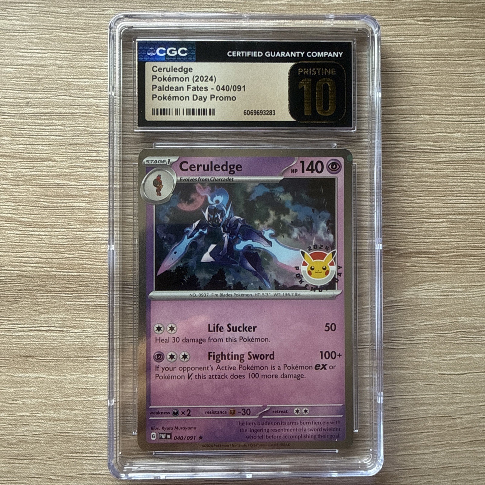 2024 Ceruledge 40 Pokemon Day Promo - CGC 10 PRISTINE - Graded Pokemon Card