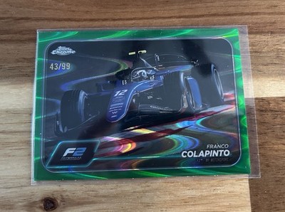 2024 Topps Chrome Formula 1 F2 Cars Franco Colapinto #96 Green Refractor 43/99