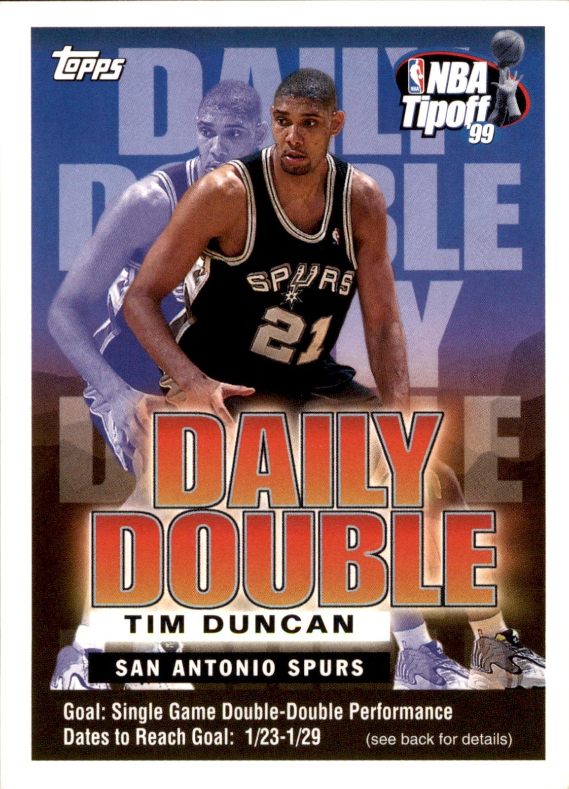 1999-00 Topps Tipoff #NNO Tim Duncan Daily Double