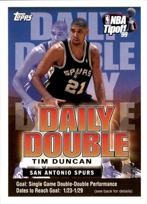 1999-00 Topps Tipoff #NNO Tim Duncan Daily Double