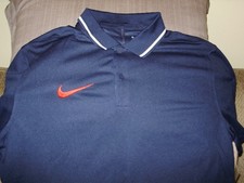 NIKE Dri-Fit Victory DV6748-422 Navy Blue Red Golf Polo Shirt Men's Large