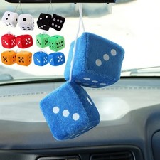 Pair Novelty Red Fuzzy Dice For Car Truck Rearview Mirror Pair Novelty Red Fuzzy Dice For Car Truck Rearview Mirror