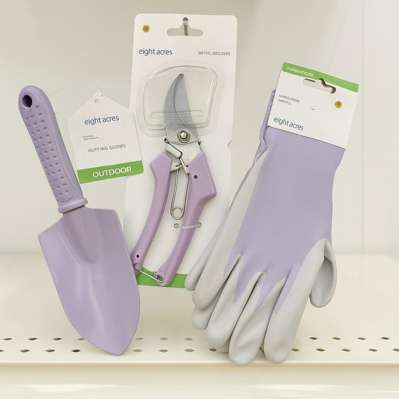 New with tags-3 piece Garden Set-Lavender with Garden Flag Pole