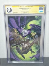 SIGNED BY TOM HOLLAND & JAKE GYLLENHAAL SYMBIOTE SPIDER-MAN #1 CRAIN VIRGIN