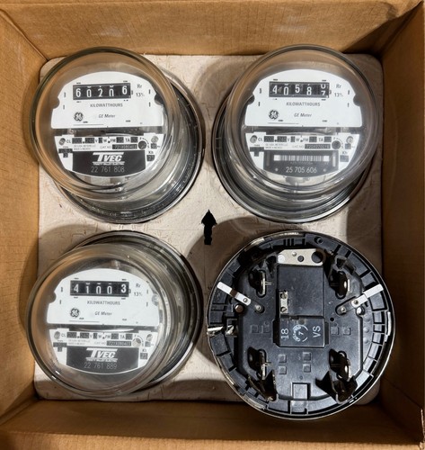 GE- ELECTRIC WATTHOUR METER (KWH) I70S, I-70S, EZ READ, 240V, 200A, LOT OF 4