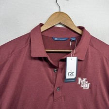 Mississippi State University Polo Shirt Men's 2XL red Bulldogs Embroidered NEW