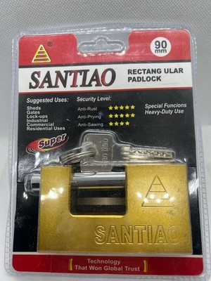2 PACK Santiao Padlock with keys 90mm Top Security House, Warehouse A+++ M-5