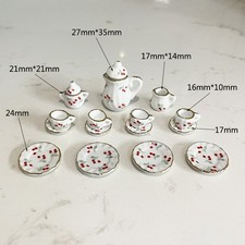 1: 12 Dollhouse Mini Tea Set Ceramic Playhouse Toys Miniature Food Toys
