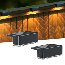 LED Solar Power Fence Lights Outdoor Garden Wall Door Deck Step Stair Decor Lamp