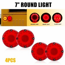 7 4X Round LED Truck Trailer Bus Stop Turn Ta...