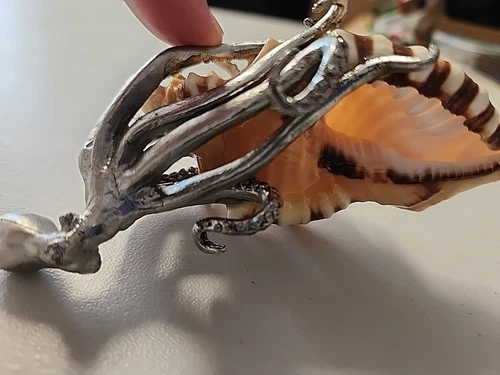 Octopus Attached To Beautiful Shell Figurine - Picture 6 of 6