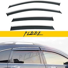 Smoke Tint with Chrome Trim Window Visors Compatible with 2007-2011 07-11 CRV