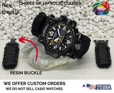 Casio GWG-1000 Adjustable Paracord Watch Strap Stab-Lock Buckle Solid Colors