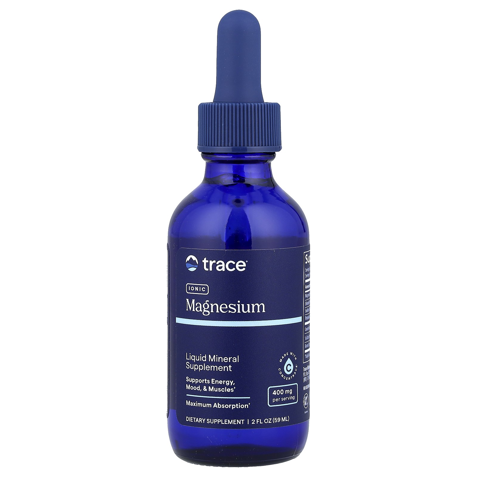 Trace Minerals Research Ионный магний 400 мг 2 жидких унции 59 мл Без аллергенов 3390₽