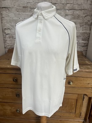 Vintage Prostar Solar Cricket Shirt Herren Large L 42/44'' weiß marineblau Oberteil neu mit Etikett