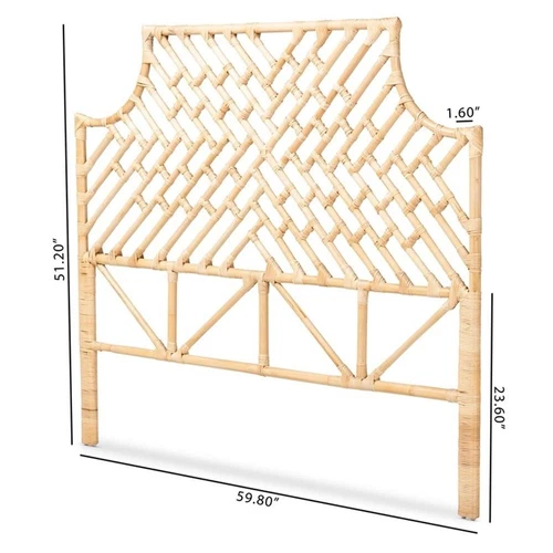 Baxton Studio Jayliah Rattan Headboard - Thumbnail 5