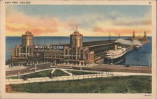 Navy Pier,Chicago,IL Cook County Chas. Levy Circulating Company Vintage Postcard