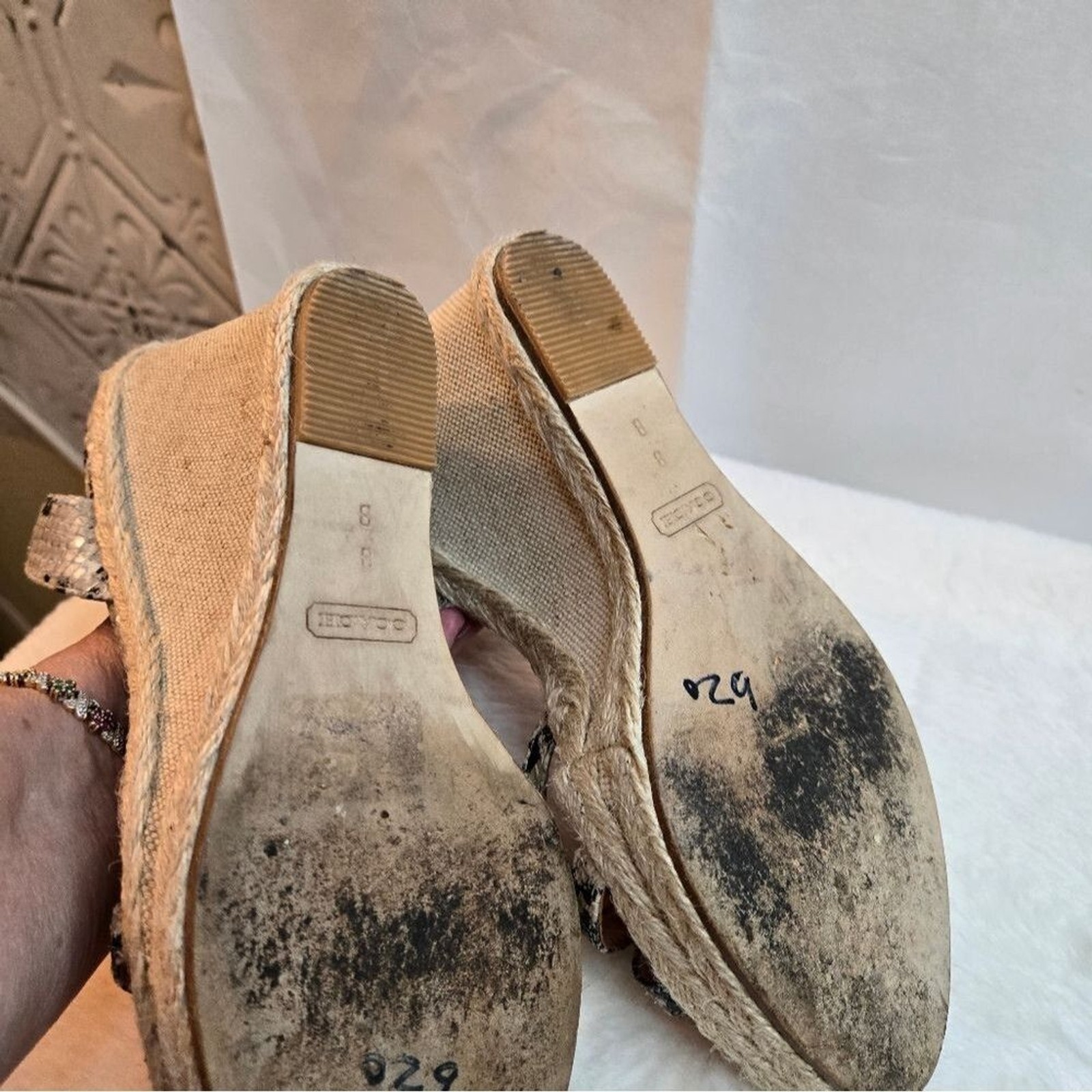 Coach "Helen" Printed Python Espadrilles Wedge Pr… - image 11