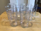 Lot 9 Beautiful Vtg Etched Grapes design  Glasses Depression Era 5”Water or Tea