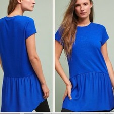 ANTHROPOLOGIE DOLAN LEFT COAST ROYAL BLUE HIGH LOW TUNIC DRESS SM