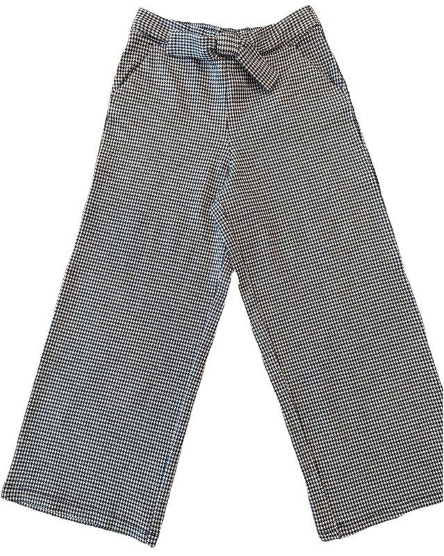 Janie And Jack Girls Navy Gingham Knit Wide Leg Pants Size 8 NWT