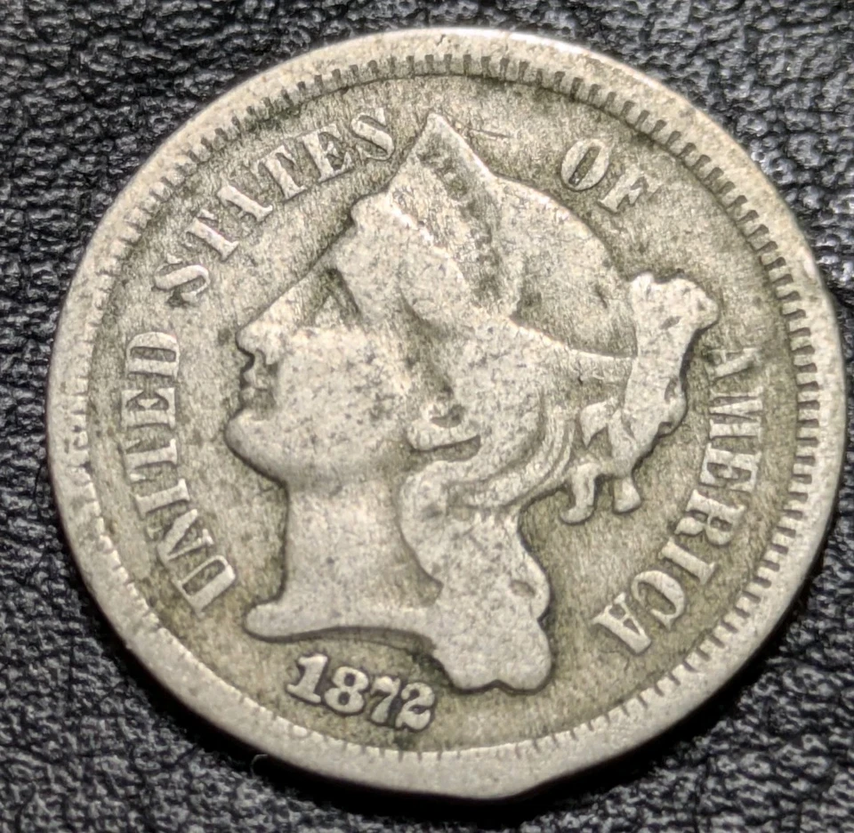 1872 3c Nickel United States 3cn Very Good Fine Details U.S Three Cent - Image 2 of 4