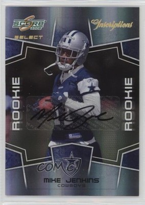 2008 Score Select Inscriptions 51/375 Mike Jenkins #349 Rookie Auto RC 4g8