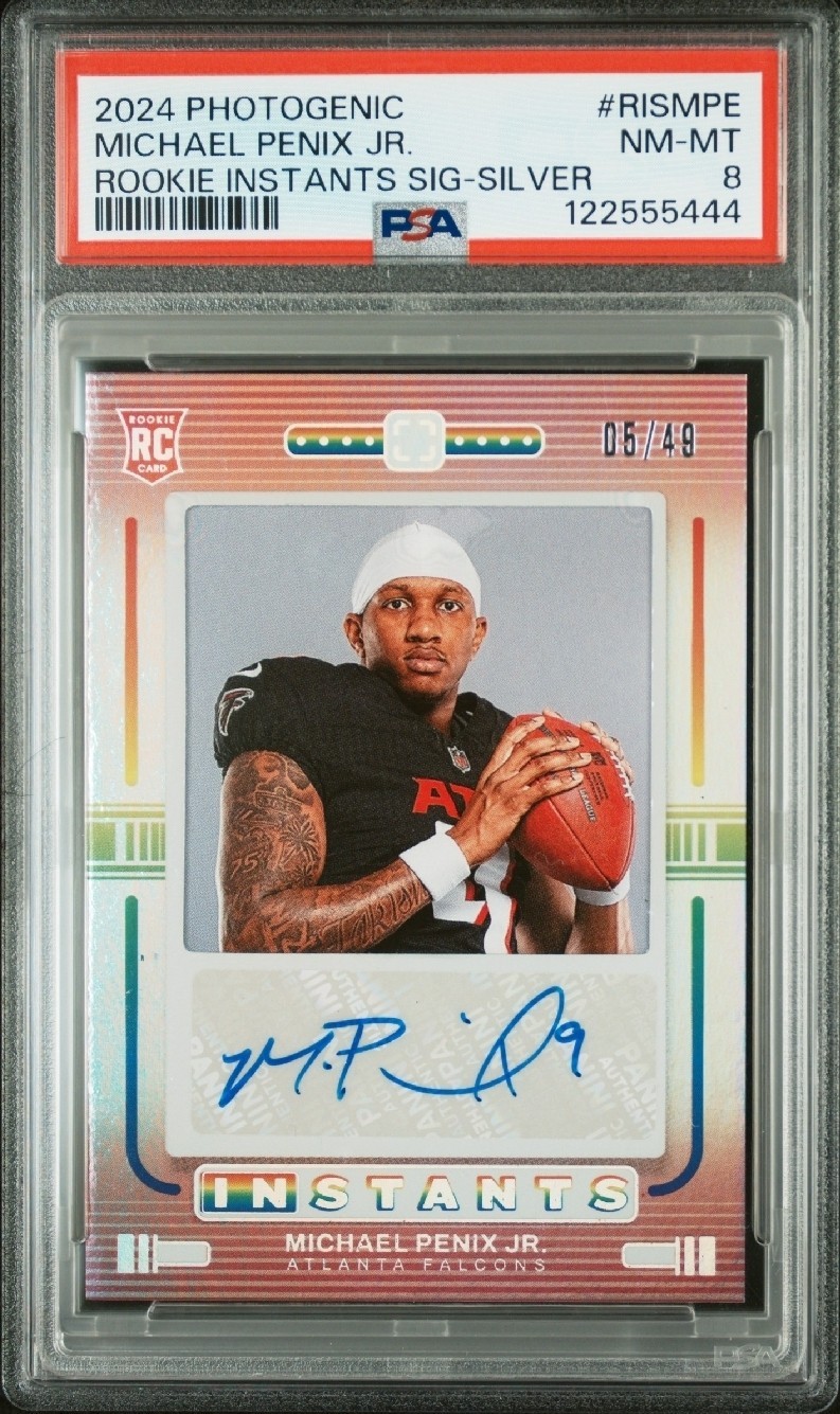 Michael Penix Panini Photogenic Rookie Instants Signatures #RISMPE Silver
