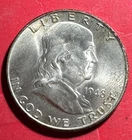 1948D US Franklin SILVER Half Dollar! "Denver Mint"! Choice AU! Old US Coin!