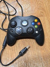 Original Xbox OEM S Type Black Controller with Breakaway Cable Tested 