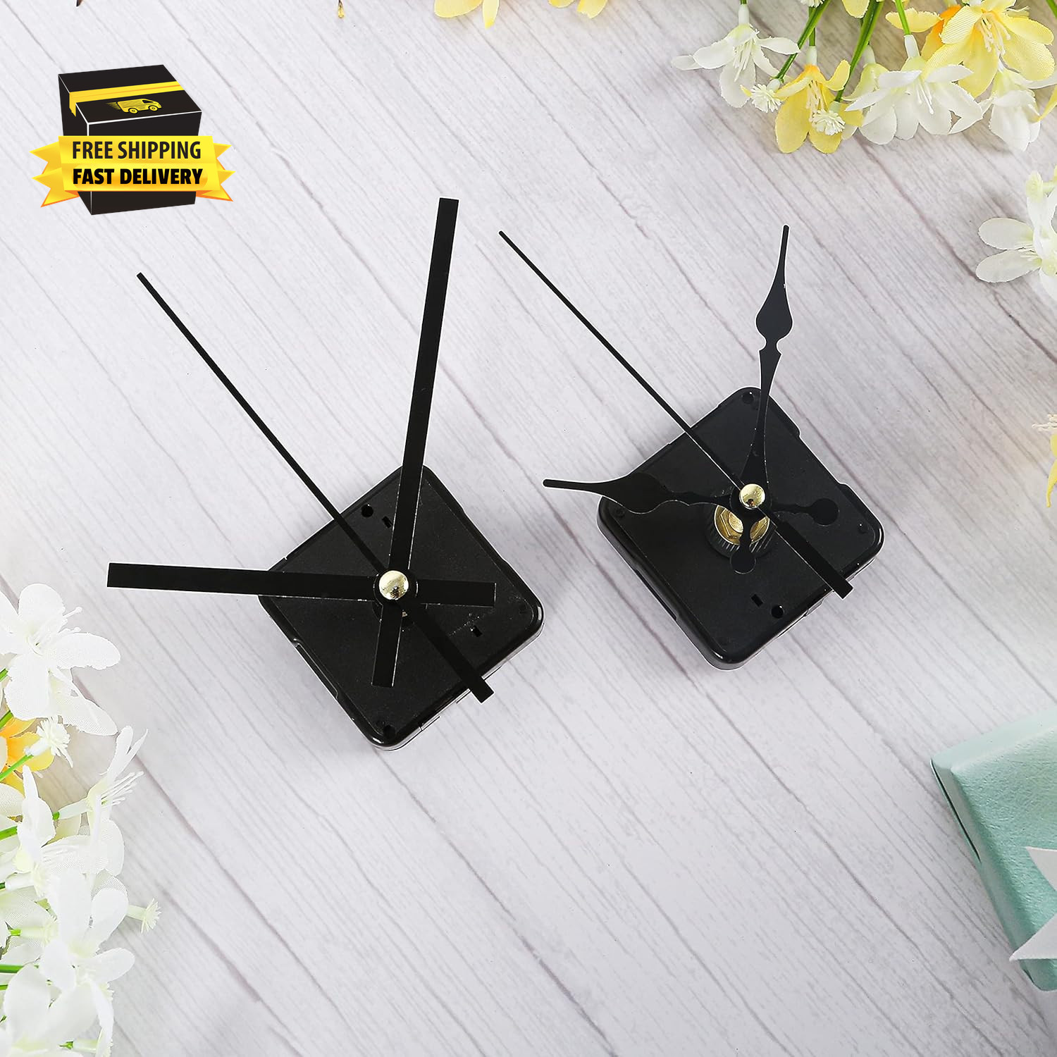 2Pcs High Torque Quartz Clock Movement Mechanism Replacement Clock Kit with 7 Di