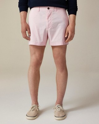 $79.5 J.Crew Men s Cotton 5'' Portsider stretch chino short Bayside Pink Size 32