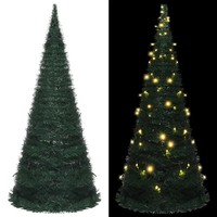 KüNstlicher Weihnachtsbaum Pop-Up GrüN 150 Cm Mit Beleuchtung LED