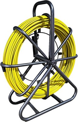 Heavy Duty Fish Tape Fiberglass 1/4''-328FT Cable Puller with Steel Reel Stand