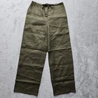 Brooks Brothers 346 Pants 2 Olive Green Linen Flat Front Lightweight Drawstring