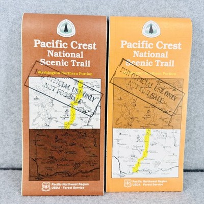 Pacific Crest National Scenic Trail Maps 1986 Washington Northern Southern