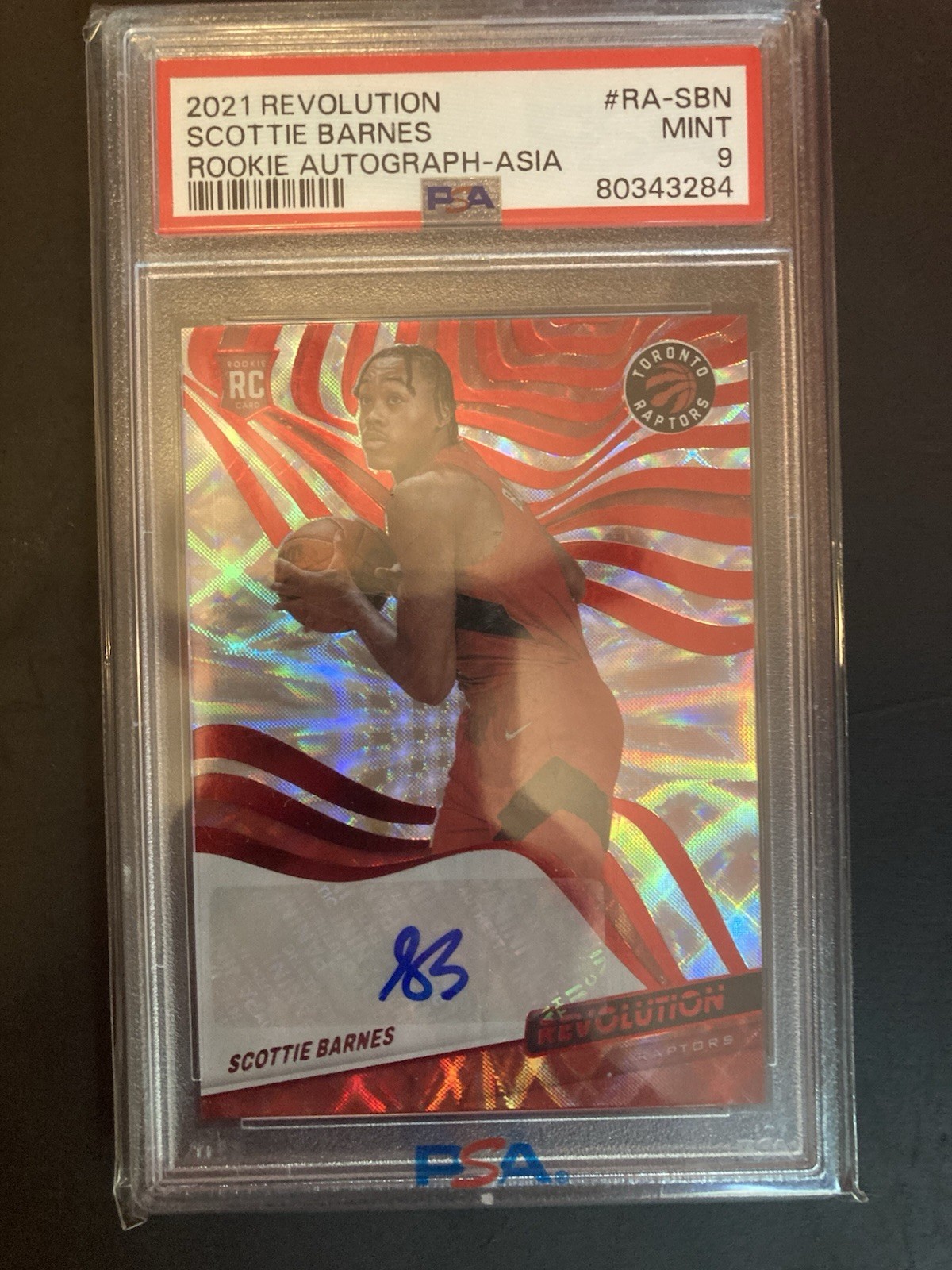 2021-22 Panini Revolution - Auto Scottie Barnes #RA-SBN Asia (RC) Psa 9 view 1