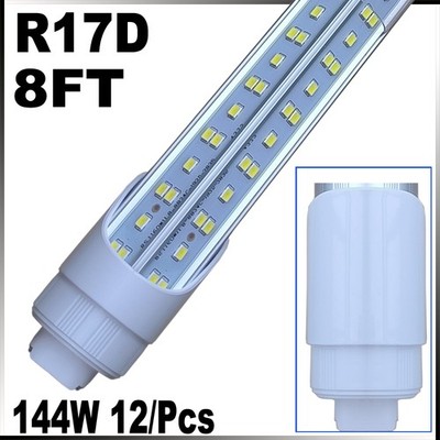 2 Pin R17d T8 8Ft LED Tube Light HO 144W 8Ft Led Shop Light Bulbs 6500K 18000lm	