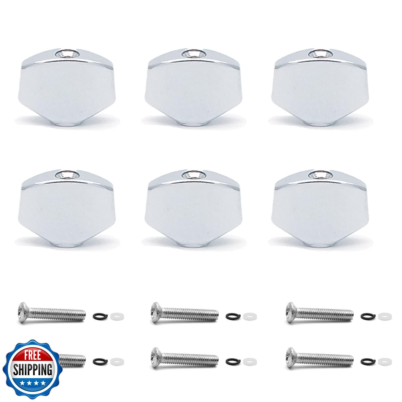 harpfeas 6PCS Metal Small Square Shape Guitar Tuning Peg Buttons,Tuning Key B