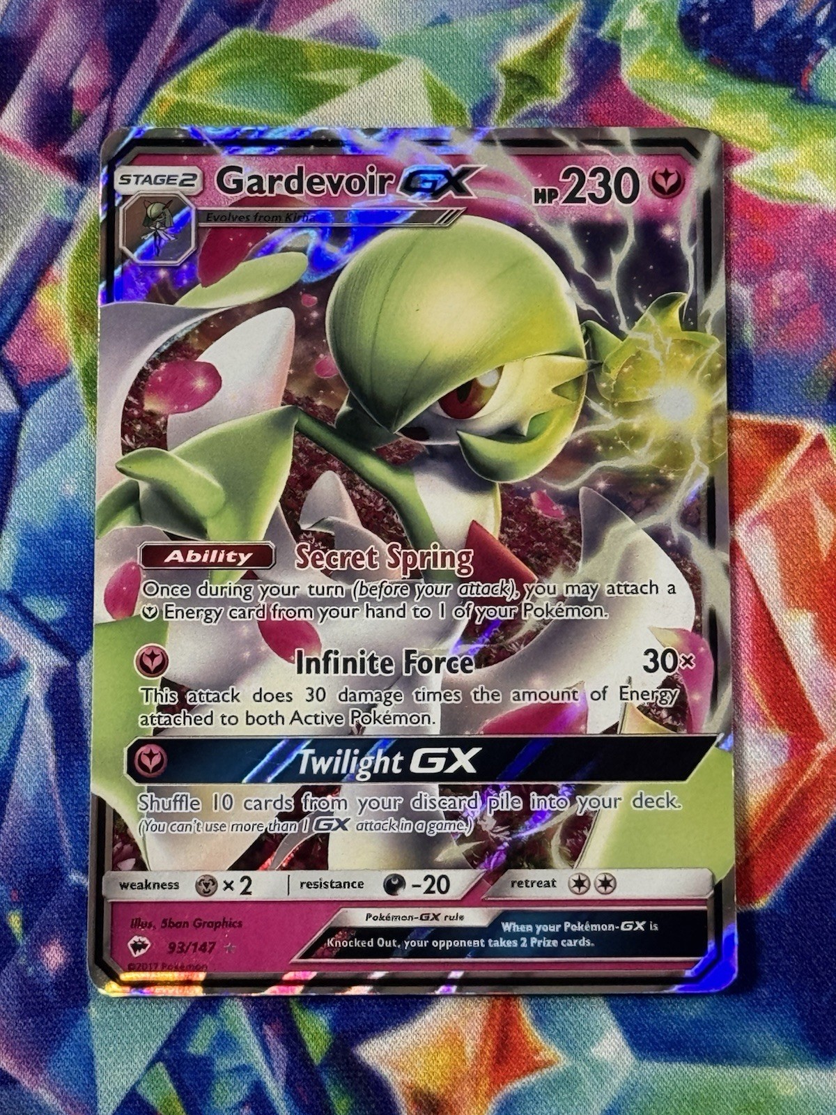 READ Gardevoir GX 93/147 Burning Shadows Holo LP Pokemon TCG Light Whitening