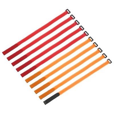 10Pcs Battery Tie Down Straps, 0.8x20'' Orange/Red Nylon Hold Loop Strap