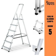 Scala in alluminio pieghevole 5 cinque gradini da interno esterno salvaspazio