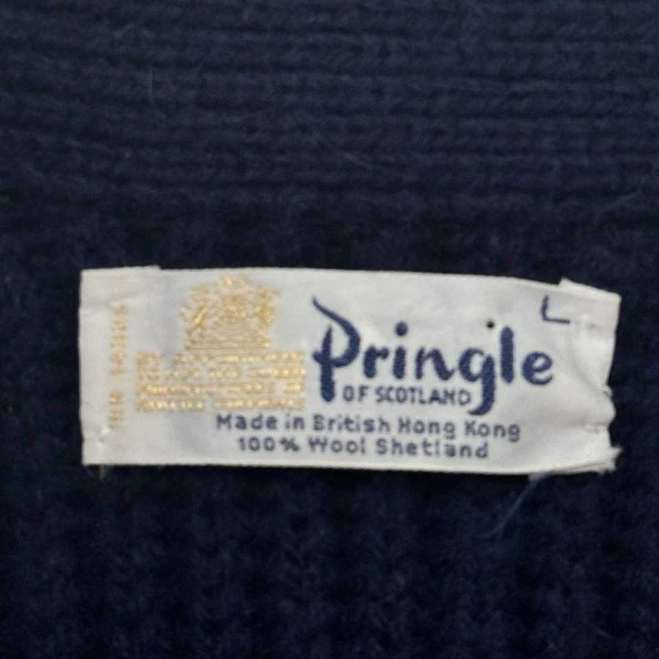 VTG 70s Pringle of Scotland 100% Wool Shawl Collar Double Breasted Cardigan 46 - Image 3 of 4