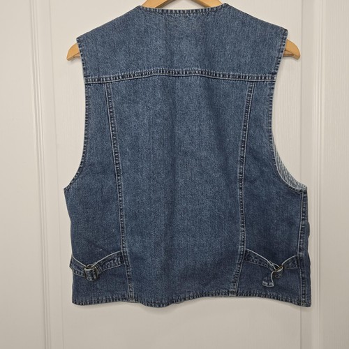 Vintage Gap Denim Vest Mens Small Utility Cargo Pockets Cotton - Picture 3 of 7