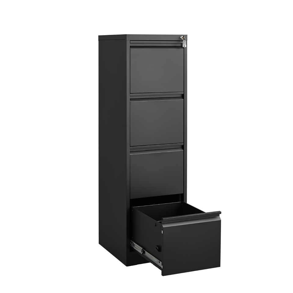 4 Drawer Vertical File with Lock,Filing Metal Filing