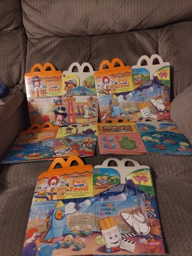 Vintage McDonald's Happy Meal Fun With Food Boxes Lot Of 5 1989