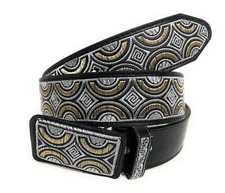 CINTO VAQUERO BORDADO COLOR  PLATA Y ORO,  MEN'S EMBROIDERED WESTERN BELT