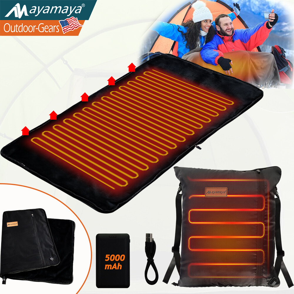 Saco de dormir eléctrico con calefacción revestimiento USB almohadilla térmica recargable para tienda al aire libre