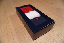 Polo Ralph Lauren Boys 3 Pairs Crew Socks Red White Navy Blue Brand New